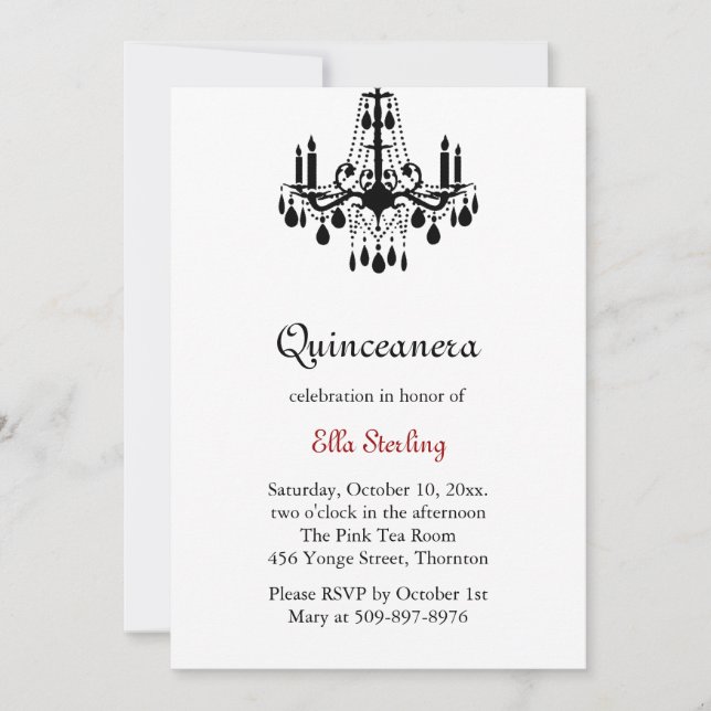 Grand Ballroom Birthday Invitation (white) (Front)