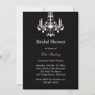 Grand Ballroom Bridal Shower Invitation (black)