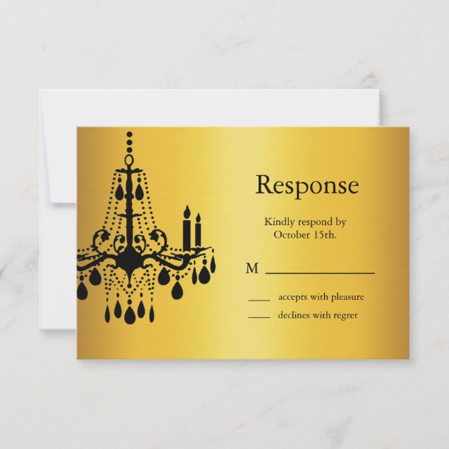 Grand Ballroom RSVP (gold and black) Card (Front)