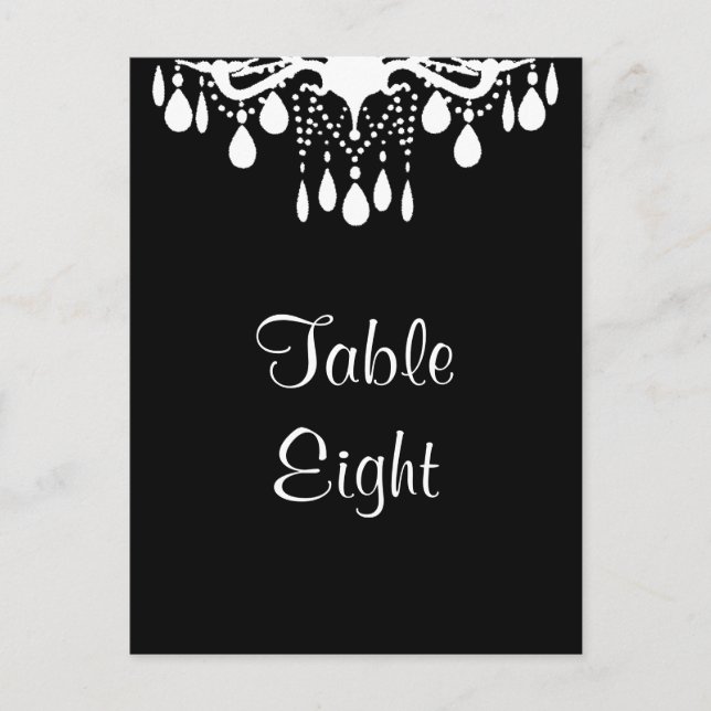 Grand Ballroom Table Number (black) Postcard (Front)
