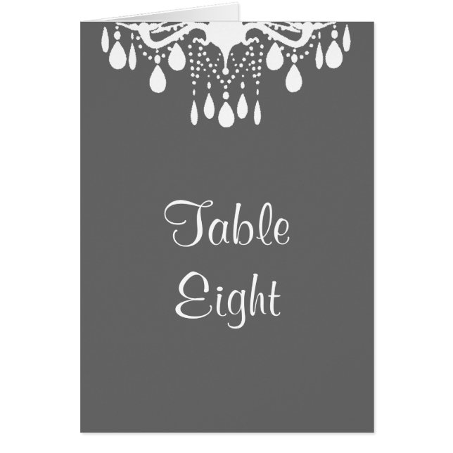 Grand Ballroom Table Number Card (grey) (Front)