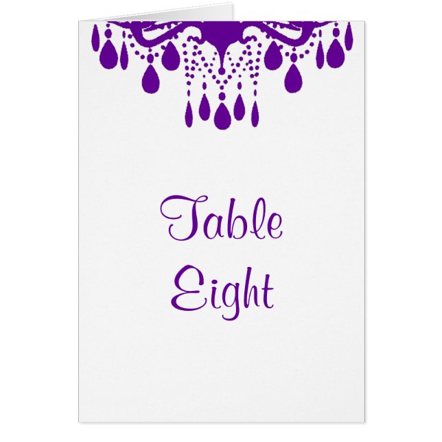 Grand Ballroom Table Number Card (purple) (Front)