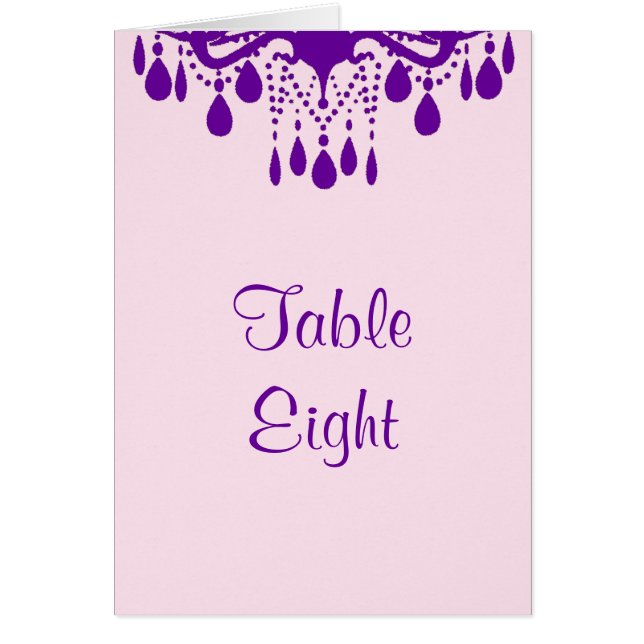 Grand Ballroom Table Number Card (purple) (Front)
