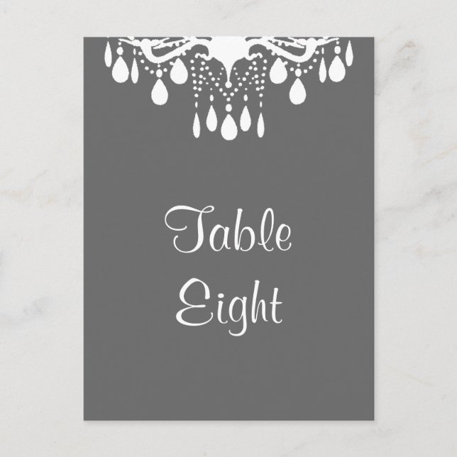 Grand Ballroom Table Number (grey) Postcard (Front)