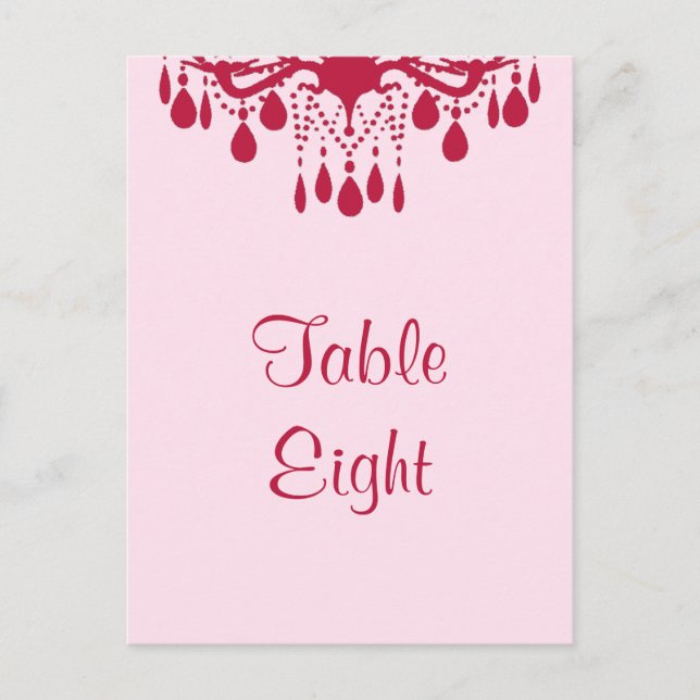 Grand Ballroom Table Number (red) Postcard (Front)
