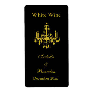 Grand Ballroom Wedding Wine Label (gold)
