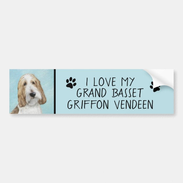 Grand Basset Griffon Vendeen - Original Dog Art Bumper Sticker (Front)