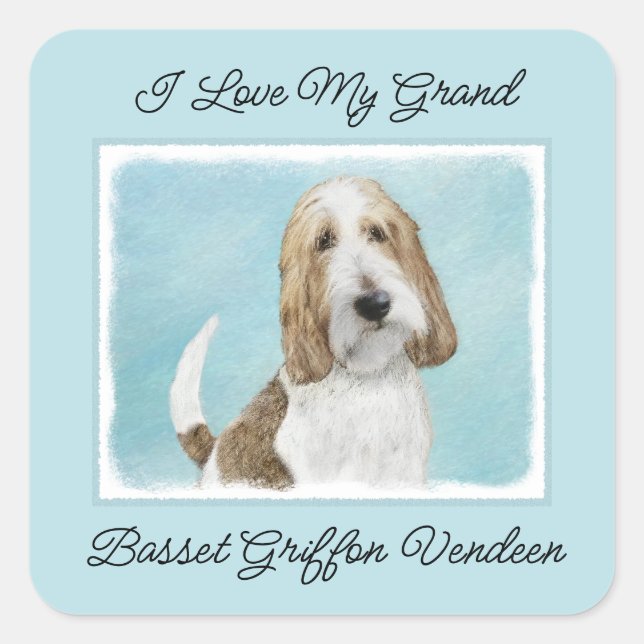 Grand Basset Griffon Vendeen - Original Dog Art Square Sticker (Front)