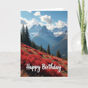 Grand Birthday Alpine Peaks Card