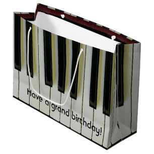 Grand Birthday Piano Keys Customisable Message Large Gift Bag