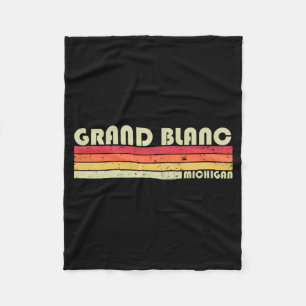 Grand Blanc Mi Michigan Funny City Home Roots Gift Fleece Blanket