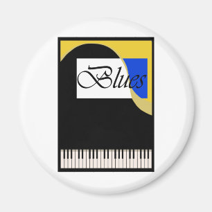Grand Blues Piano Magnet