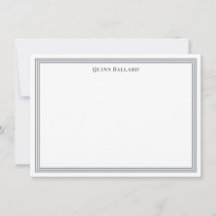 Grand Border Charcoal Grey Note Card