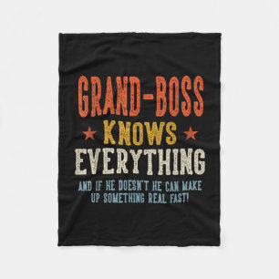 Grand-boss knows everything father's day retro fleece blanket