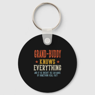 Grand-buddy knows everything father's day retro key ring