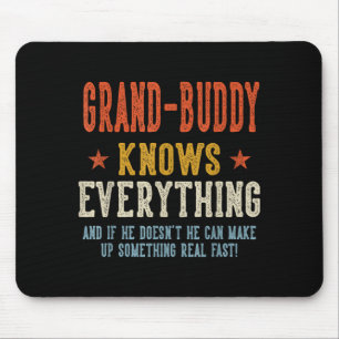 Grand-buddy knows everything father's day retro mouse pad