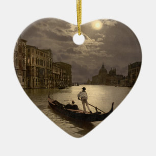 Grand Canal by Moonlight II, Venice, Italy Ceramic Tree Decoration