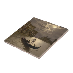 Grand Canal by Moonlight II, Venice, Italy Tile