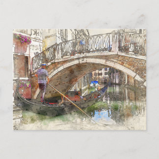 Grand Canal Gondola Rides, Venice Postcard