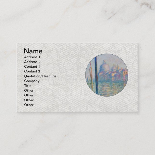 Grand Canal Monet Venice Italy Classic Painting Business Card (Front)