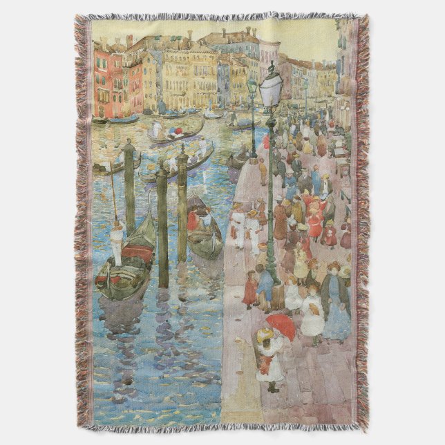 Grand Canal, Venice by Maurice Prendergast Throw Blanket (Front Vertical)