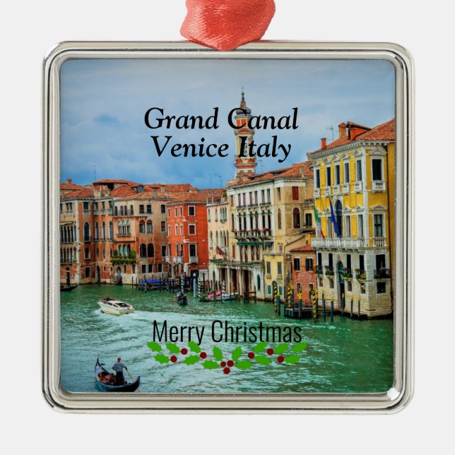 Grand Canal, Venice, Christmas Metal Ornament (Front)
