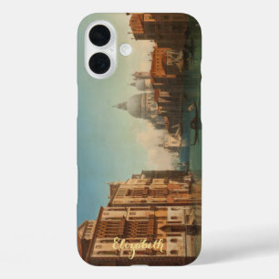 Grand Canal Venice Italy Vintage Art Monogrammed iPhone 16 Plus Case