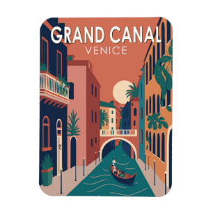 Grand Canal Venice Travel Art Vintage Magnet