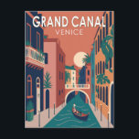 Grand Canal Venice Travel Art Vintage Postcard<br><div class="desc">Grand Canal Venice vector art design. The Grand Canal is a channel in Venice,  Italy. It forms one of the major water-traffic corridors in the city.</div>