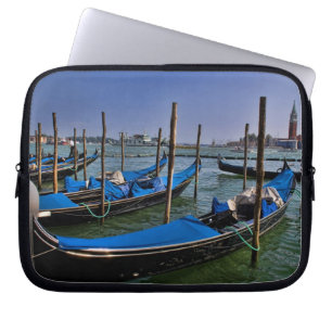 Grand Canal water with gondalo boats lined up Laptop Sleeve