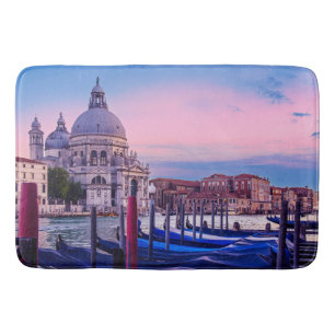 Grand Canal with gondolas and church in Venice Bath Mat