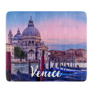 Grand Canal with gondolas and church in Venice Cutting Board