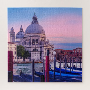 Grand Canal with gondolas and church in Venice Jigsaw Puzzle
