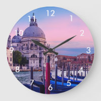 Grand Canal with gondolas and church in Venice