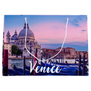 Grand Canal with gondolas and church in Venice Large Gift Bag
