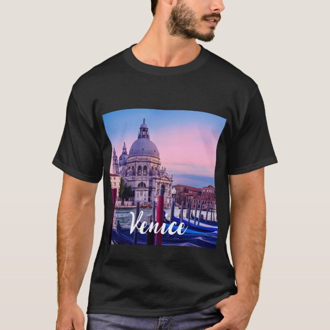 Grand Canal with gondolas and church in Venice T-Shirt (Front)