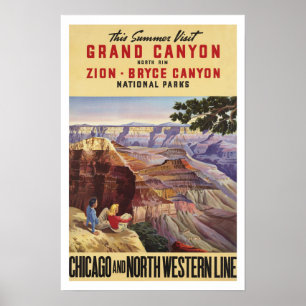 Grand Canyon, America - Vintage Travel Poster