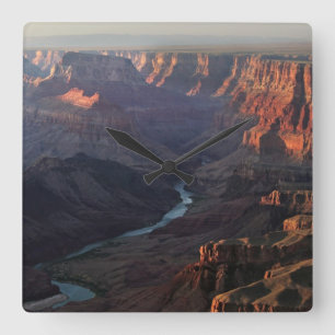 Grand Canyon and Colorado River in Arizona Square Wall Clock