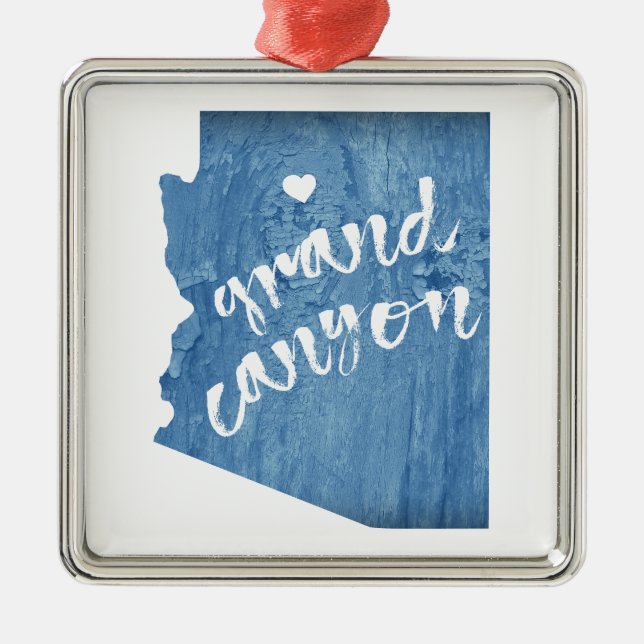 Grand Canyon Arizona Wood Grain Metal Ornament (Front)