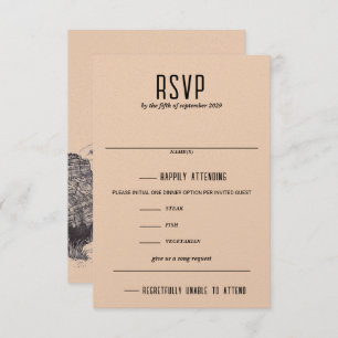 Grand Canyon Couple Food Choices and Song Request RSVP Card