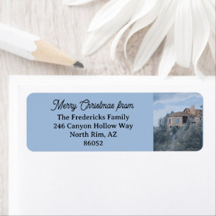 Grand Canyon Custom Christmas Greeting Return Address Label