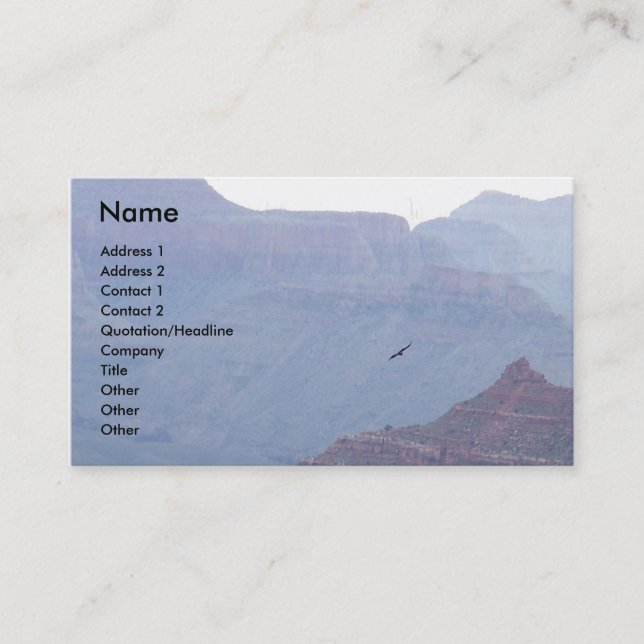 Grand Canyon Eagle in Flight Business Profile Card (Front)