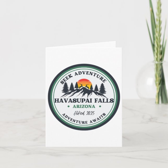 Grand Canyon Havasu Falls Arizona Hiking Camping - Card (Front)