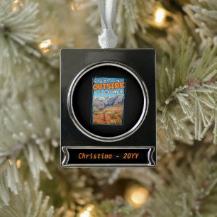 Grand Canyon If It's Outside I'm In Silver Plated Banner Ornament