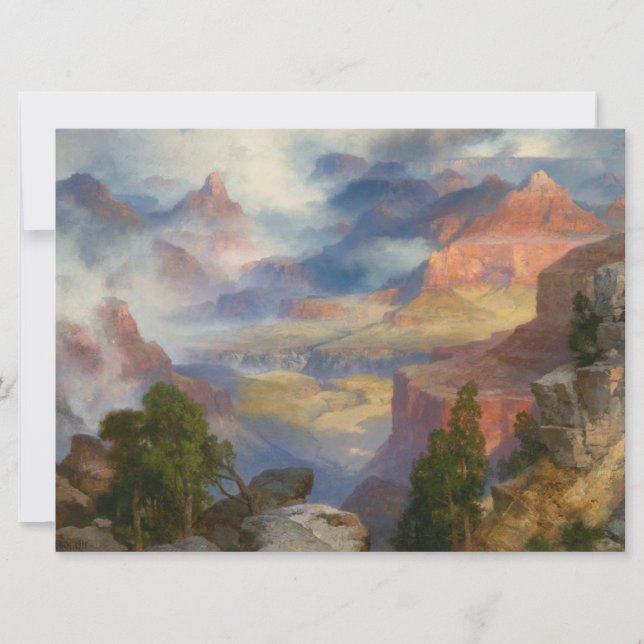 Grand Canyon in Mist (by Thomas Moran) Card (Front)