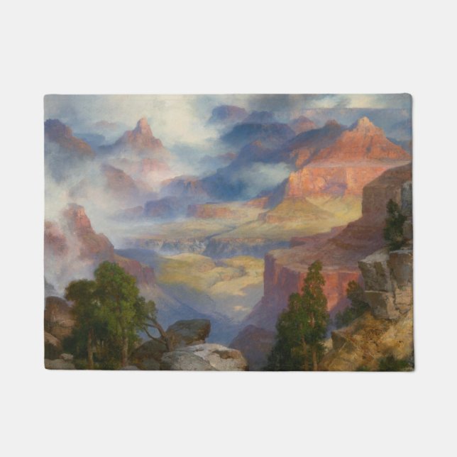 Grand Canyon in Mist (by Thomas Moran) Doormat (Front)