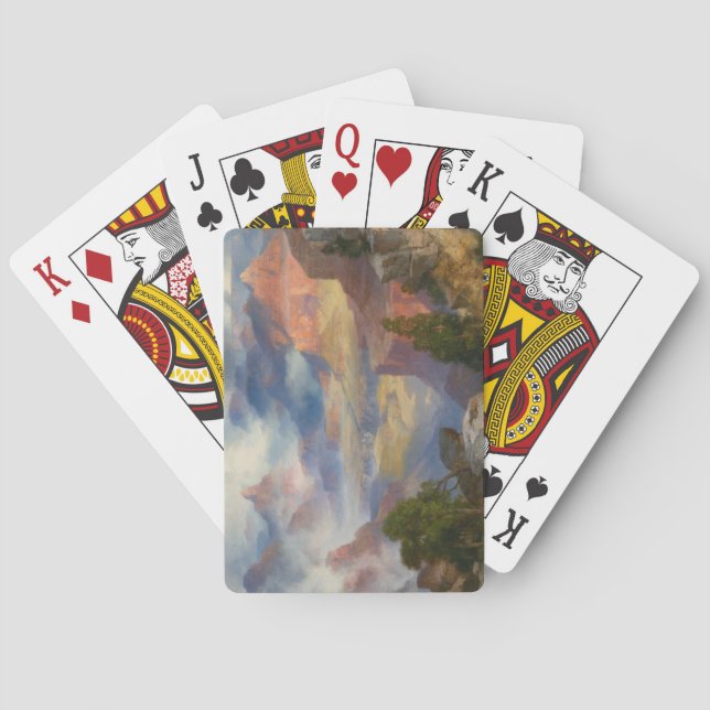 Grand Canyon in Mist (by Thomas Moran) Playing Cards (Back)