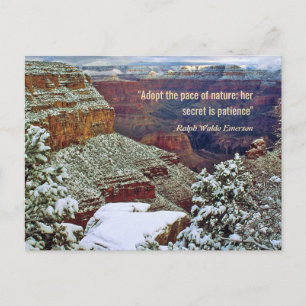Grand Canyon in Winter with Emerson Quote Postcard