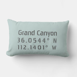 Grand Canyon Latitude Longitude Lumbar Cushion