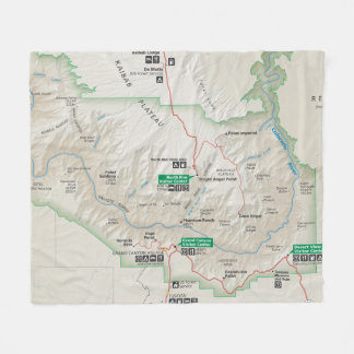 Grand Canyon map fleece blanket